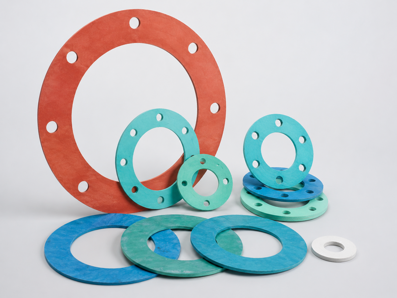 Non-asbestos gaskets in different sizes and shapes