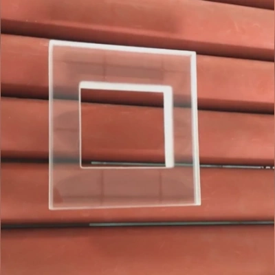 Custom square sight glass plates with rectangular center openings
