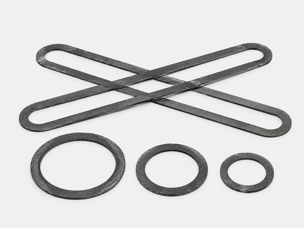 Oblong and round graphite gaskets 