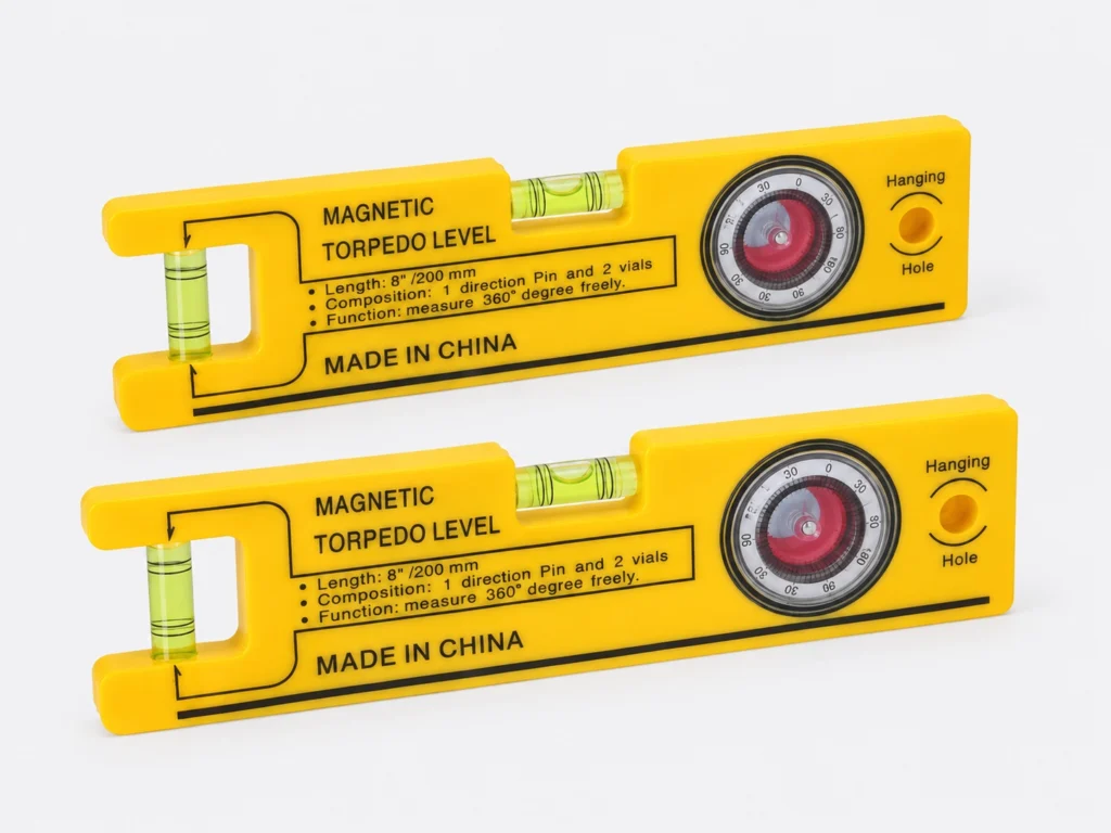 Magnetic levels with angle finder