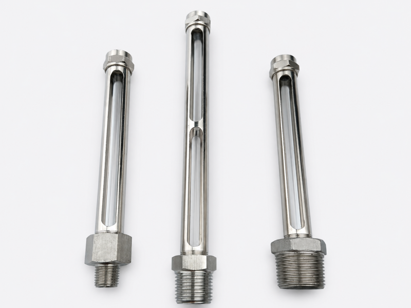 Threaded stainless steel tubular oil level indicators