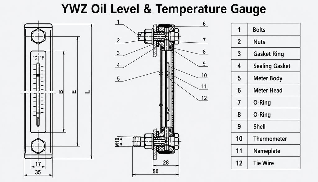 ywz oil level indicator drawing
